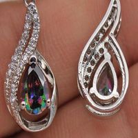Fashion Water Droplets Copper Inlay Zircon Drop Earrings 1 Pair main image 4