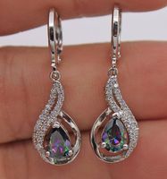 Fashion Water Droplets Copper Inlay Zircon Drop Earrings 1 Pair main image 3