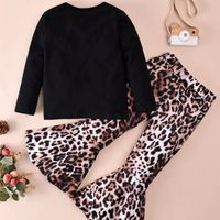 Fashion Leopard Button Cotton Girls Clothing Sets main image 5