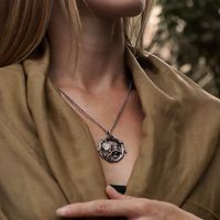 Fashion Owl Alloy Plating Hollow Out Inlay Glass Stone Women's Pendant Necklace 1 Piece main image 2
