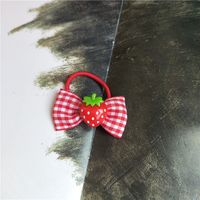 Cute Fruit Strawberry Plastic Cloth Hair Clip Hair Tie main image 3