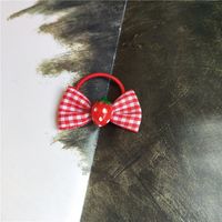 Cute Fruit Strawberry Plastic Cloth Hair Clip Hair Tie sku image 4