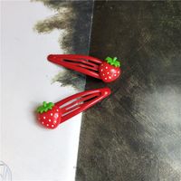 Cute Fruit Strawberry Plastic Cloth Hair Clip Hair Tie sku image 13