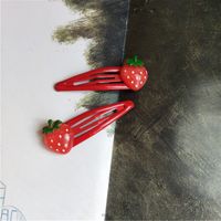 Cute Fruit Strawberry Plastic Cloth Hair Clip Hair Tie main image 4