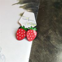 Cute Fruit Strawberry Plastic Cloth Hair Clip Hair Tie sku image 14