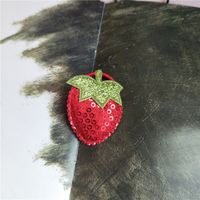 Cute Fruit Strawberry Plastic Cloth Hair Clip Hair Tie sku image 1