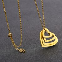 Simple Style Heart Shape Stainless Steel Plating Pendant Necklace 1 Piece main image 4