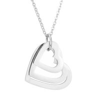 Simple Style Heart Shape Stainless Steel Plating Pendant Necklace 1 Piece sku image 2