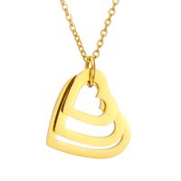 Simple Style Heart Shape Stainless Steel Plating Pendant Necklace 1 Piece main image 2