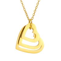 Style Simple Forme De Cœur Acier Inoxydable Placage Pendentif 1 Pièce main image 2