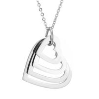 Simple Style Heart Shape Stainless Steel Plating Pendant Necklace 1 Piece main image 3