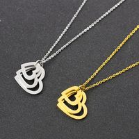 Simple Style Heart Shape Stainless Steel Plating Pendant Necklace 1 Piece main image 1