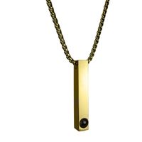 Simple Style Square Titanium Steel Plating Inlay Glass Bead Pendant Necklace 1 Piece main image 5