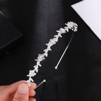 Simple Style Flower Alloy Plating Rhinestones Hair Band 1 Piece main image 4