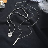 Simple Style Round Letter Stainless Steel Necklace 2 Pieces main image 1