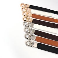 Simple Style Geometric Pu Leather Alloy Plating Women's Leather Belts 1 Piece main image 3