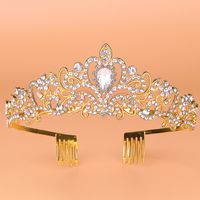 Fashion Crown Alloy Plating Rhinestones Crown 1 Piece sku image 2