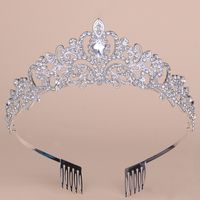 Fashion Crown Alloy Plating Rhinestones Crown 1 Piece sku image 1