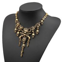 Cool Style Skull Alloy Plating Hollow Out Women's Pendant Necklace 1 Piece main image 1