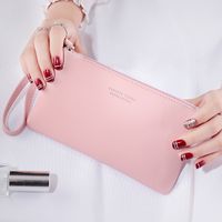 Women's Solid Color Pu Leather Zipper Wallets sku image 4