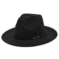 Unisex Retro Solid Color Sewing Flat Eaves Fedora Hat main image 6