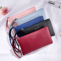 Women's Solid Color Pu Leather Zipper Wallets main image 6