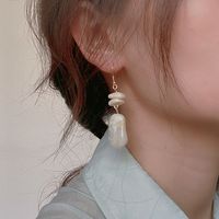 Fashion Irregular Geometric Shell Soft Clay Beaded Plating Women's Earrings 1 Pair sku image 3