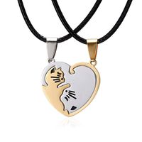 Fashion Cat Titanium Steel Polishing Plating Couple Pendant Necklace main image 4