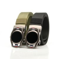 Simple Style Stripe Solid Color Alloy Canvas Inlay Rhinestones Men's Woven Belts 1 Piece main image 5