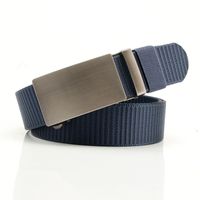 Simple Style Stripe Solid Color Alloy Canvas Inlay Rhinestones Men's Woven Belts 1 Piece sku image 27
