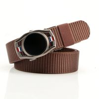 Simple Style Stripe Solid Color Alloy Canvas Inlay Rhinestones Men's Woven Belts 1 Piece sku image 33
