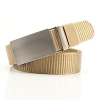 Simple Style Stripe Solid Color Alloy Canvas Inlay Rhinestones Men's Woven Belts 1 Piece sku image 24