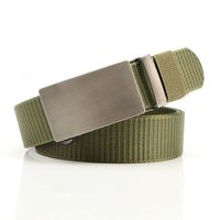 Simple Style Stripe Solid Color Alloy Canvas Inlay Rhinestones Men's Woven Belts 1 Piece sku image 25