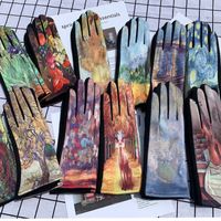 Women's Fashion Oil Painting Faux Suede Gloves 1 Pair main image 1