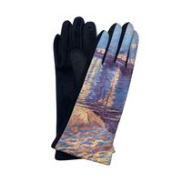 Women's Fashion Oil Painting Faux Suede Gloves 1 Pair main image 4
