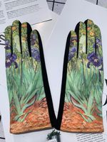 Women's Fashion Oil Painting Faux Suede Gloves 1 Pair sku image 1