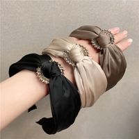 Vintage Style Solid Color Knot Cloth Rhinestone Hair Band 1 Piece main image 2