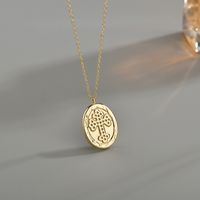 Retro Cross Oval Stainless Steel Necklace 1 Piece main image 6