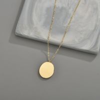 Retro Cross Oval Stainless Steel Necklace 1 Piece main image 7
