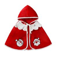 Christmas Fashion Santa Claus Snowman Elk Patchwork Polyester Girls Outerwear sku image 2