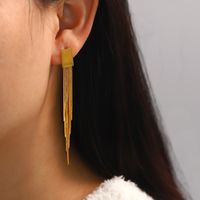 1 Pair Fashion Tassel Plating Stainless Steel Drop Earrings main image 1