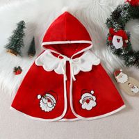 Christmas Fashion Santa Claus Snowman Elk Patchwork Polyester Girls Outerwear main image 1