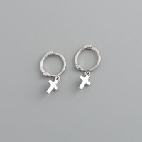 Simple Style Cross Sterling Silver Cross Earrings sku image 2