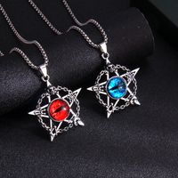 Wholesale Jewelry Fashion Pentagram Devil'S Eye 201 Stainless Steel Zinc Alloy Resin Pendant Necklace main image 3
