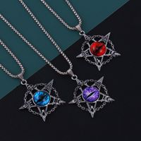 Wholesale Jewelry Fashion Pentagram Devil'S Eye 201 Stainless Steel Zinc Alloy Resin Pendant Necklace main image 1