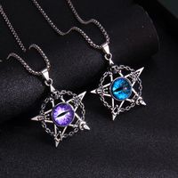 Wholesale Jewelry Fashion Pentagram Devil'S Eye 201 Stainless Steel Zinc Alloy Resin Pendant Necklace main image 5