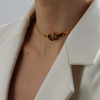Mode Geometrisch Titan Stahl Überzug Halsband 1 Stück sku image 2