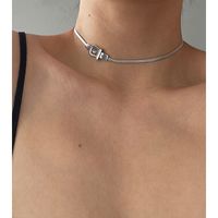 Mode Geometrisch Titan Stahl Überzug Halsband 1 Stück main image 2