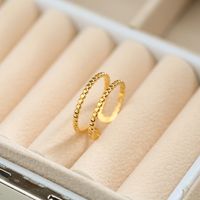 Simple Style Leaves Snake Titanium Steel Plating Open Ring 1 Piece sku image 35
