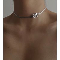 Mode Geometrisch Titan Stahl Überzug Halsband 1 Stück main image 6